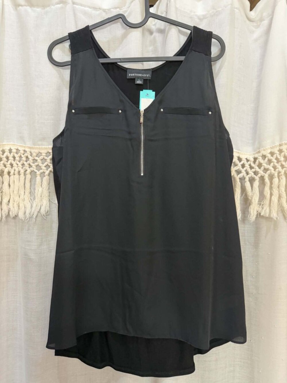 NWT Black Fortune + Ivy Tank, size Large